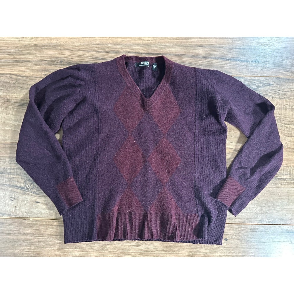 Murano Youth Girl's Large Extra Fine Merino Wool‎ V-neck Pullover Sweater